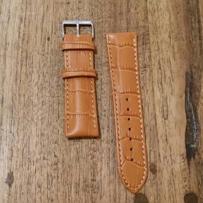 Horlogeband leather Croco honey-0