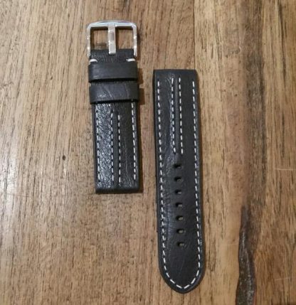 Horlogeband leather Vintage 3 black-0