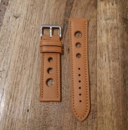 Horlogeband leather Rally honey-0