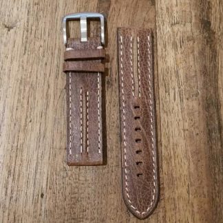 Horlogeband leather Vintage 3 wallnut-0