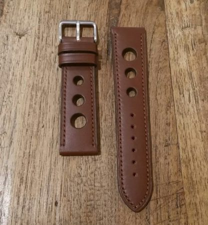 Horlogeband leather Rally chestnut-0